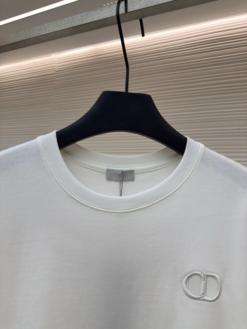 Dior CD Letter Embroidered Crew Neck Short Sleeve 4 2