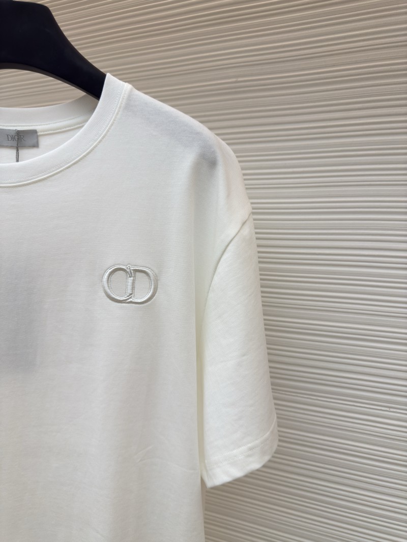 Dior CD Letter Embroidered Crew Neck Short Sleeve 4 4
