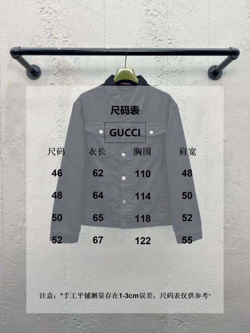 Gucci Jacquard Point Collar Single-Button Long-Sleeve Denim Jacket 9