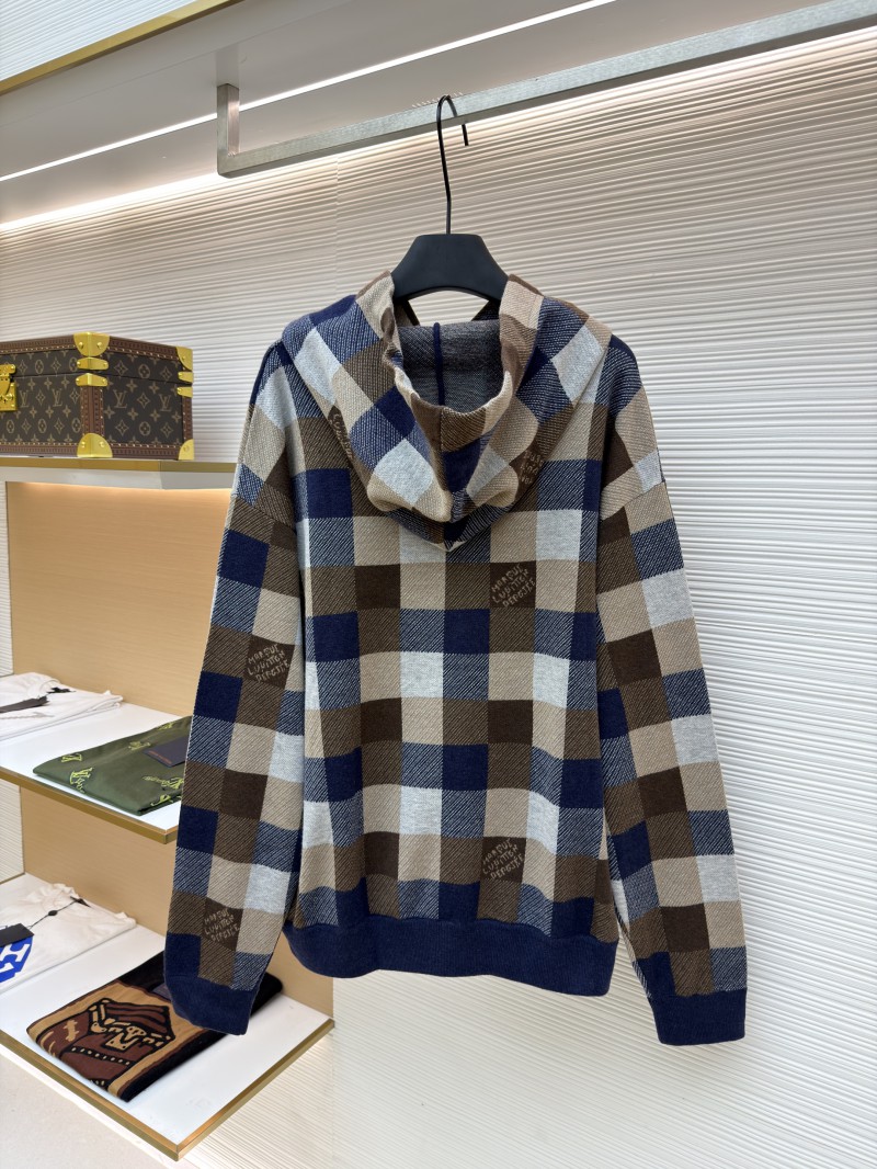 LV Checkered Alphabet Logo Hooded Long-Sleeve Sweatshirt 1