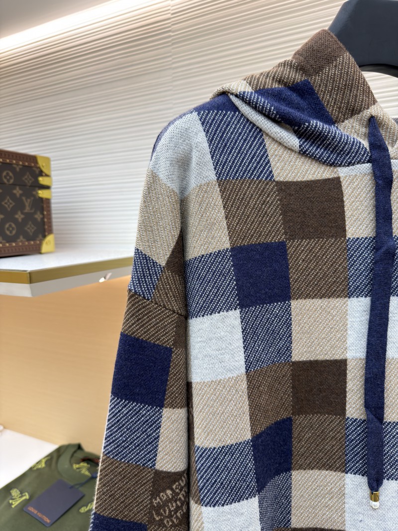 LV Checkered Alphabet Logo Hooded Long-Sleeve Sweatshirt 3