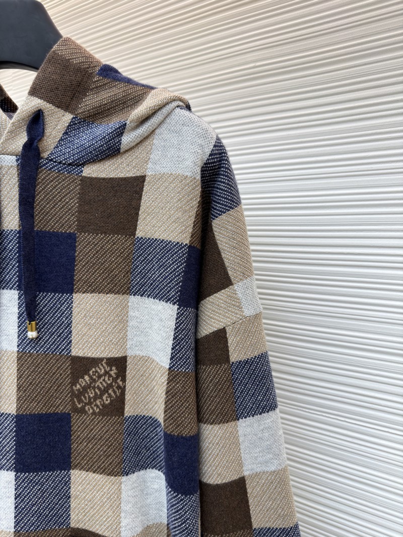 LV Checkered Alphabet Logo Hooded Long-Sleeve Sweatshirt 4