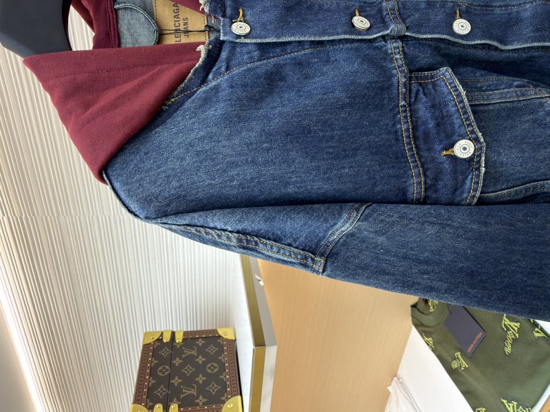 Balenciaga Embroidered Denim Hooded Jacket 3