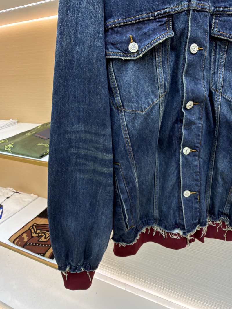 Balenciaga Embroidered Denim Hooded Jacket 5