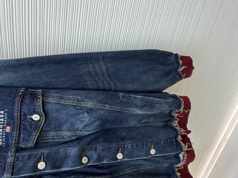 Balenciaga Embroidered Denim Hooded Jacket 6