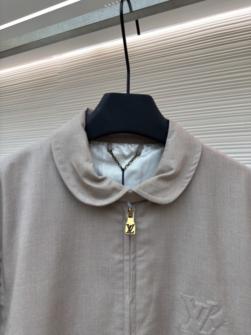 LV Letter Print Lapel Zipper Long-Sleeve Pilot Jacket 2