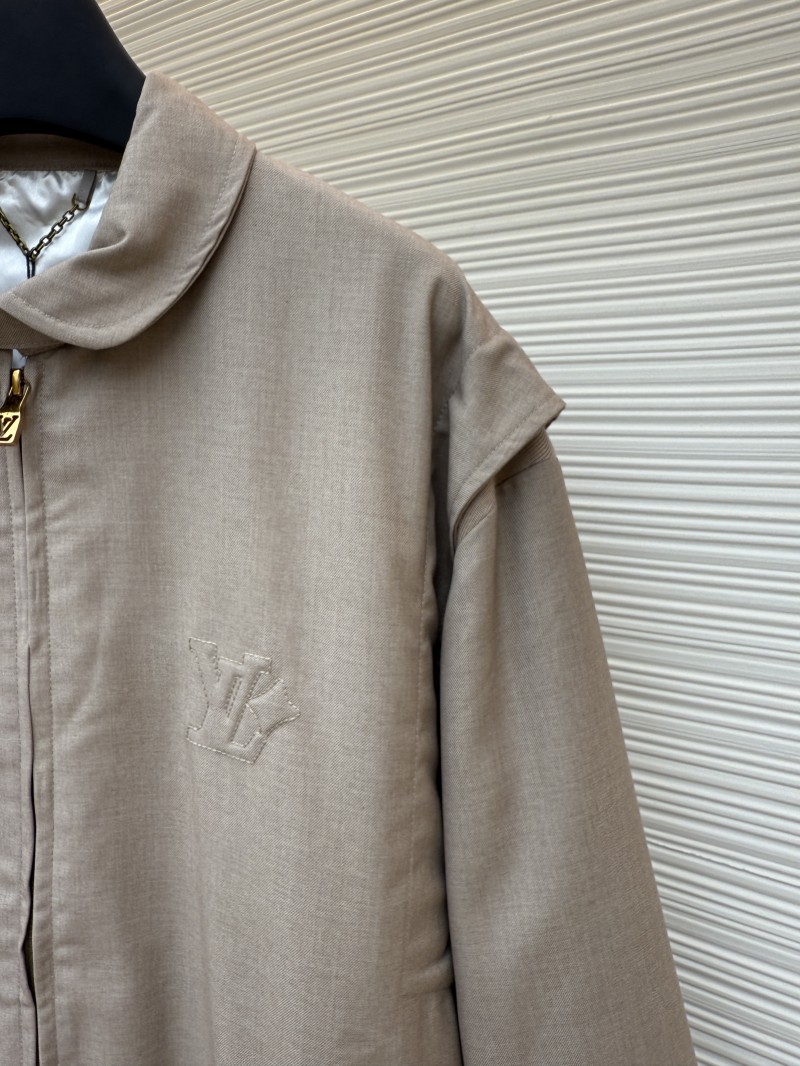 LV Letter Print Lapel Zipper Long-Sleeve Pilot Jacket 4
