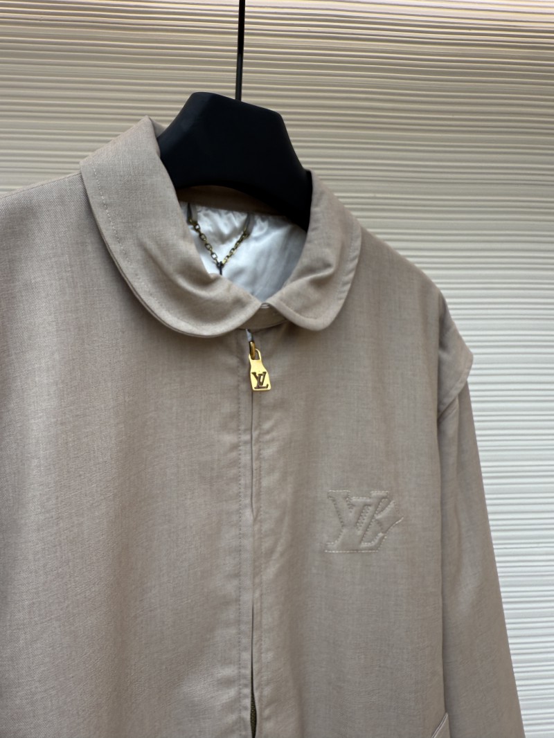 LV Letter Print Lapel Zipper Long-Sleeve Pilot Jacket 7