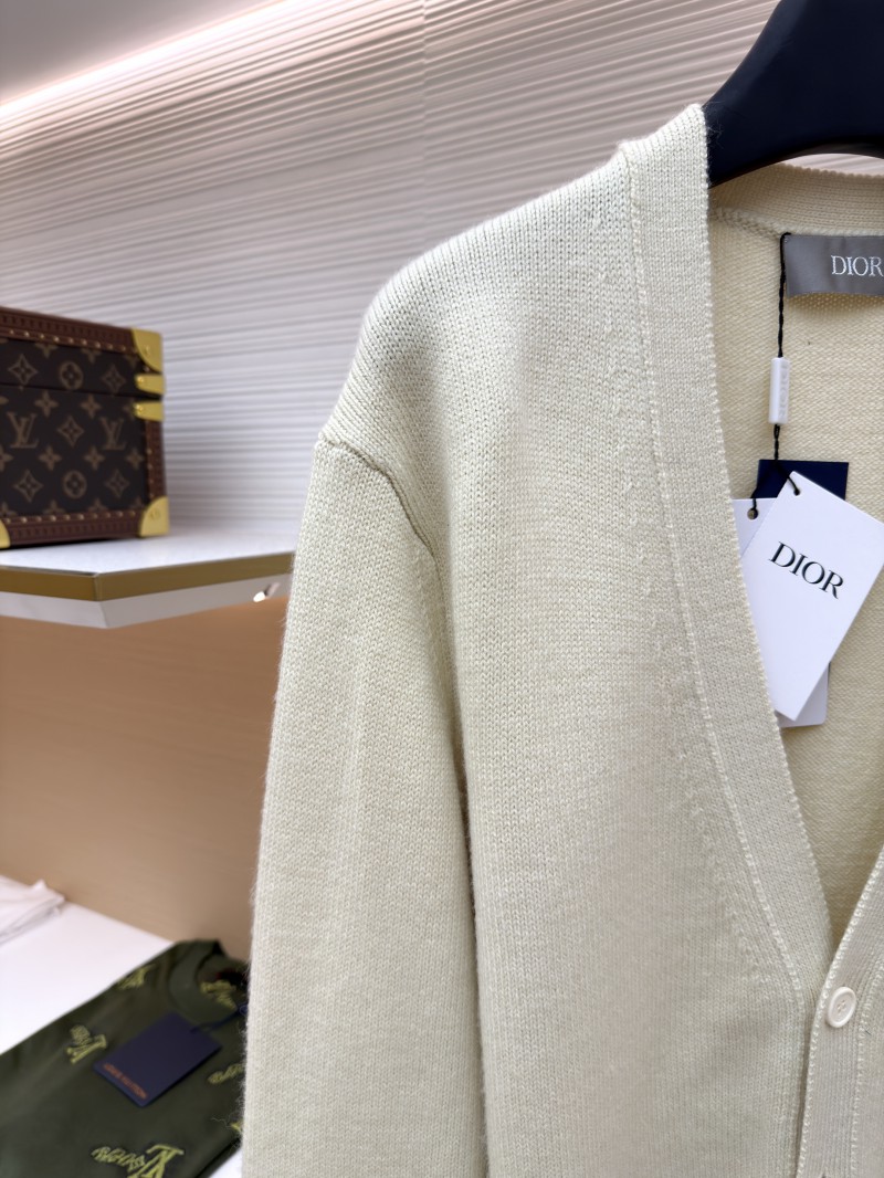 Dior Letter Embroidered Cardigan Sweater 3