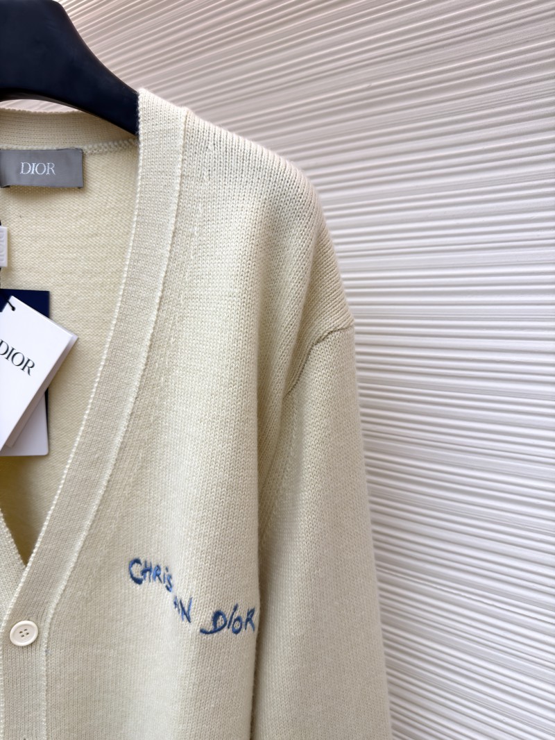Dior Letter Embroidered Cardigan Sweater 4