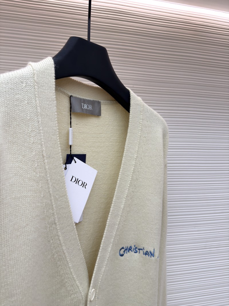 Dior Letter Embroidered Cardigan Sweater 7