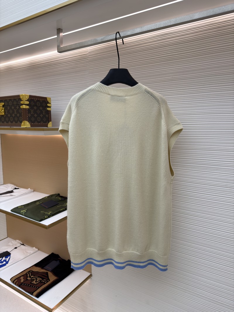Dior Letter Embroidered Sleeveless Knit Vest 1