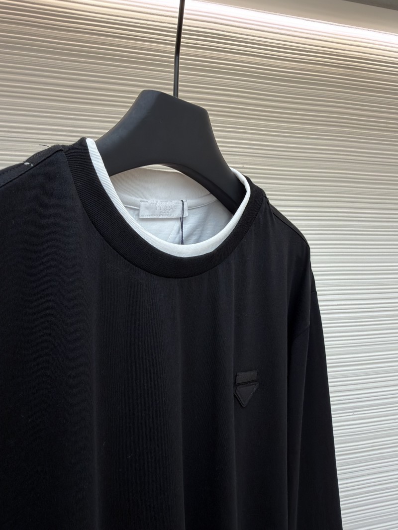 Prada Solid Color Crew Neck Long Sleeve Sweatshirt 7