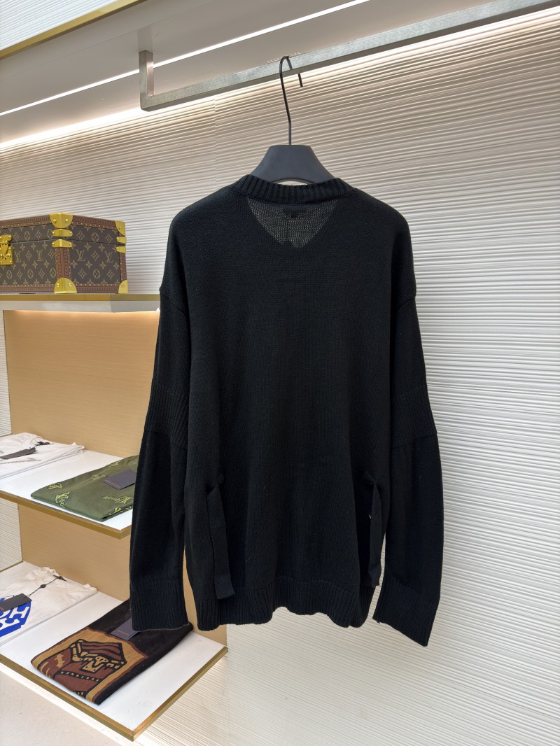 Chanel Solid Color Crew Neck Single-Button Long-Sleeve Knit Sweater 1 1
