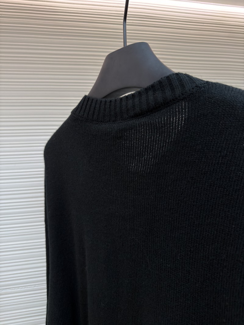 Chanel Solid Color Crew Neck Single-Button Long-Sleeve Knit Sweater 1 8