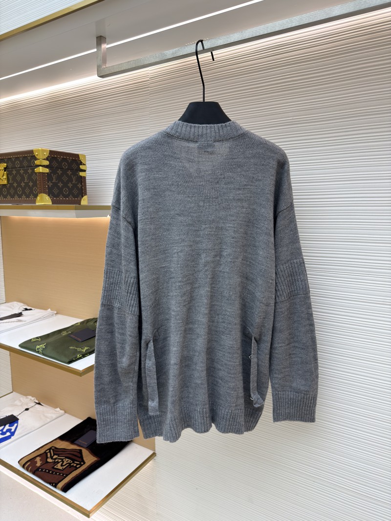 Chanel Solid Color Crew Neck Single-Button Long-Sleeve Knit Sweater 2 1