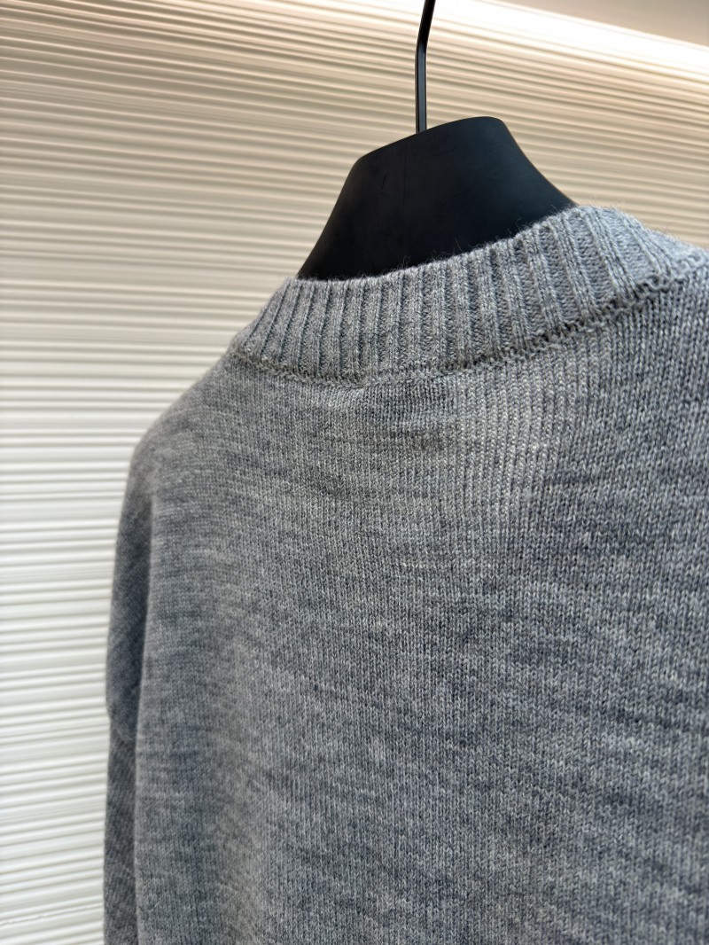 Chanel Solid Color Crew Neck Single-Button Long-Sleeve Knit Sweater 2 8