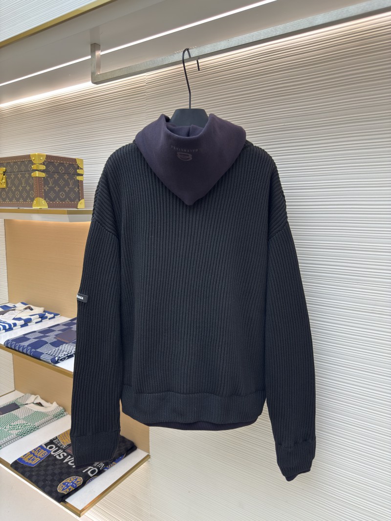 Balenciaga Solid Color Zipper Long-Sleeve Knit Sweater 1