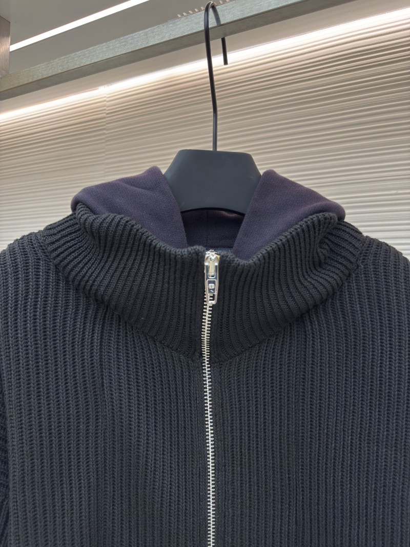 Balenciaga Solid Color Zipper Long-Sleeve Knit Sweater 3