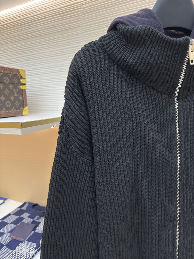 Balenciaga Solid Color Zipper Long-Sleeve Knit Sweater 4