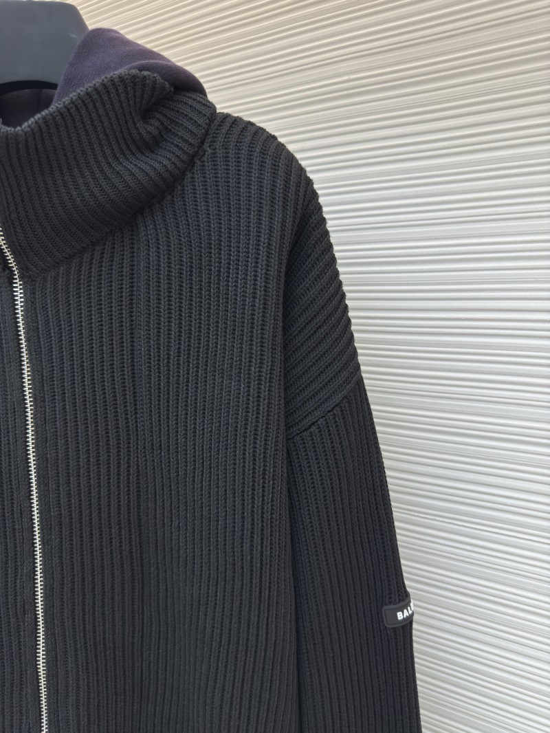 Balenciaga Solid Color Zipper Long-Sleeve Knit Sweater 5