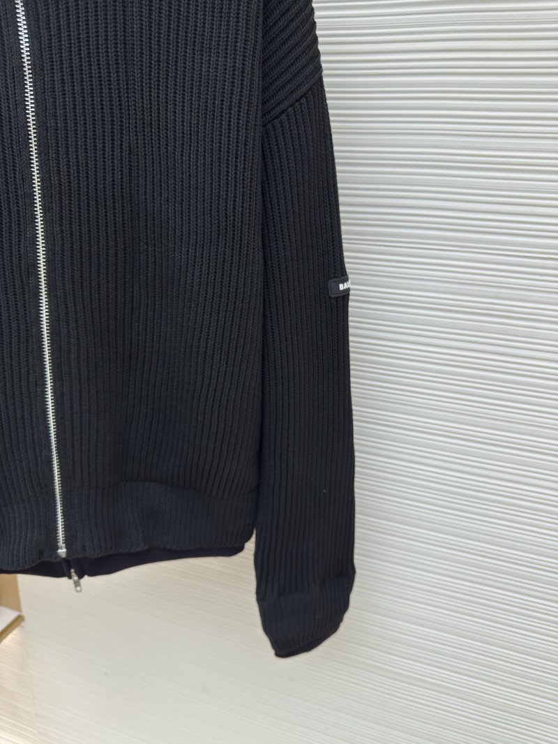 Balenciaga Solid Color Zipper Long-Sleeve Knit Sweater 7