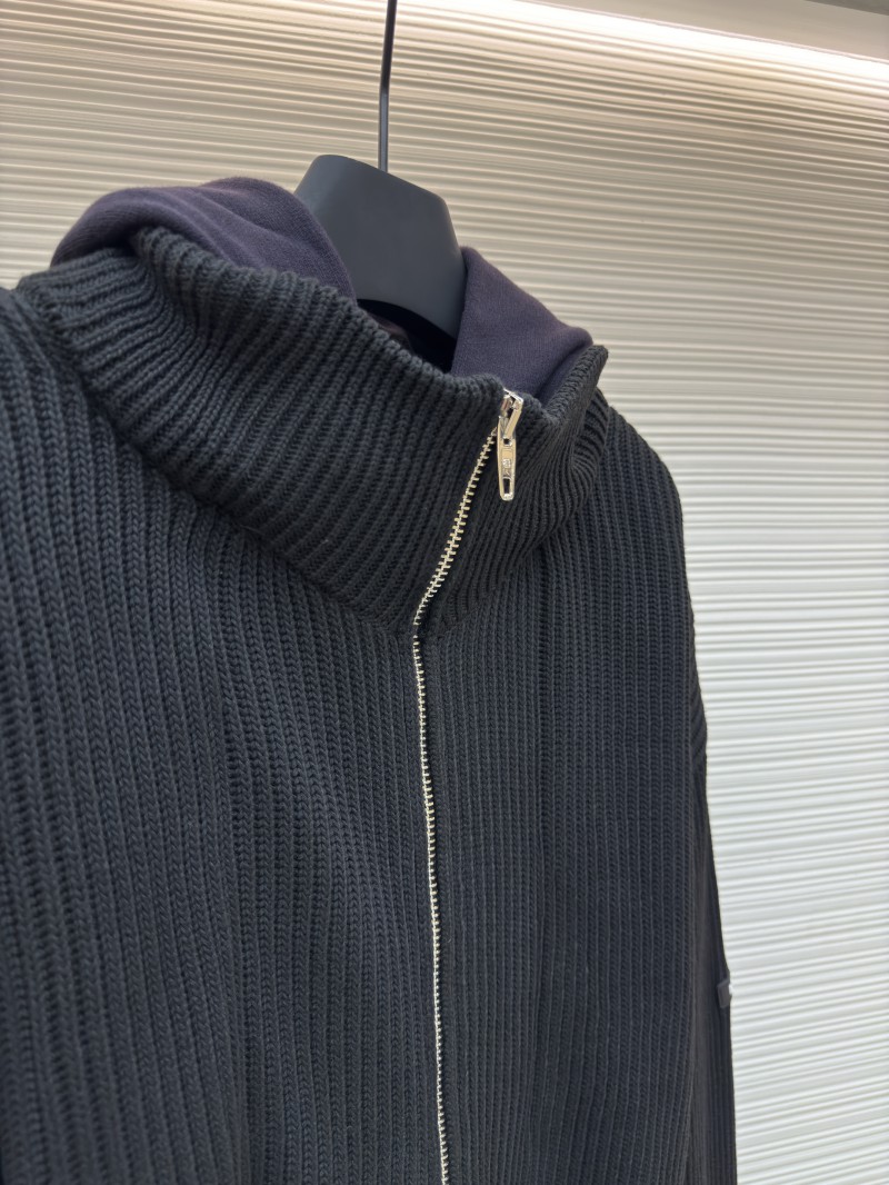 Balenciaga Solid Color Zipper Long-Sleeve Knit Sweater 8