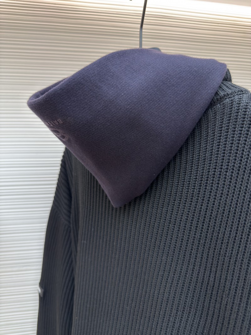Balenciaga Solid Color Zipper Long-Sleeve Knit Sweater 9