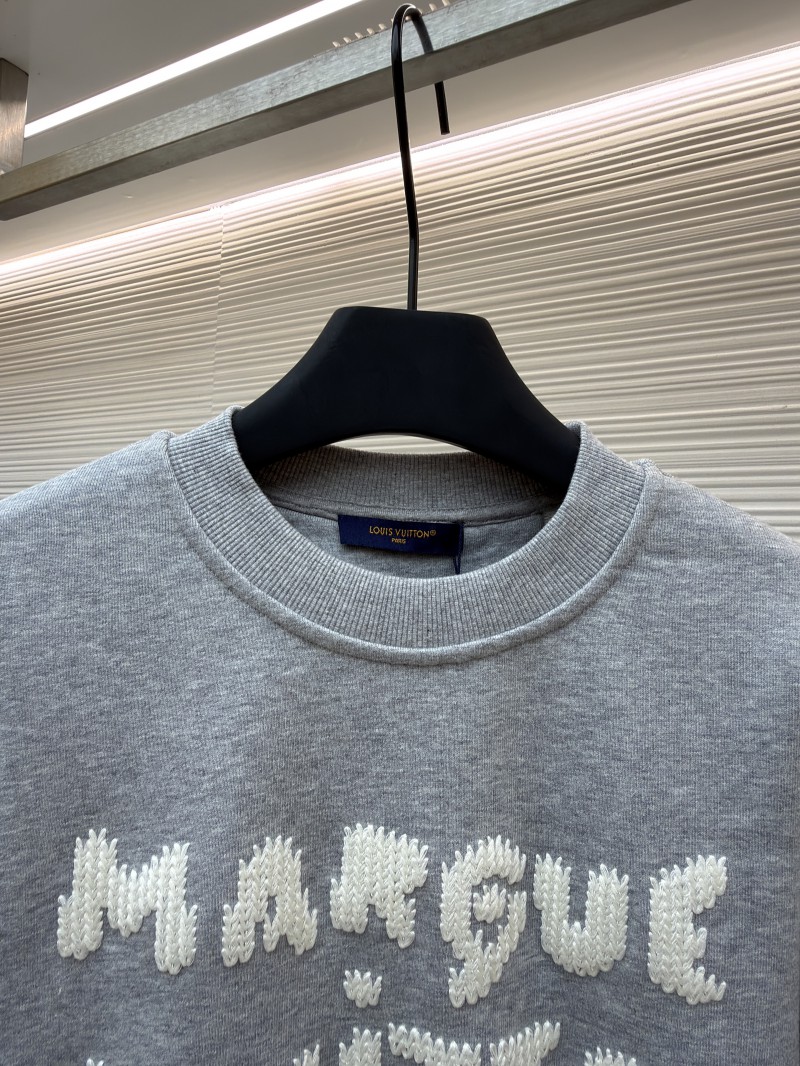 LV Embroidered Rowen Cuff-Printed Letter Sweatshirt 2
