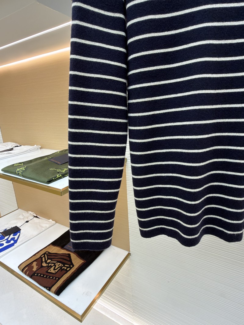 Prada Striped Embroidered Button-Side Sweater 5