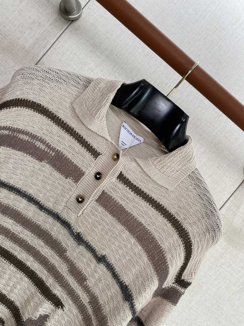 Bottega Veneta Patterned Knit Polo Short-Sleeve Shirt 2