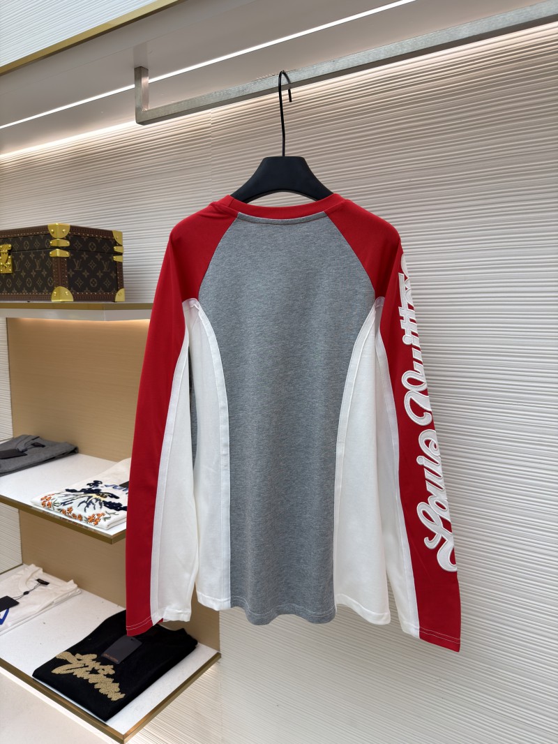 LV Ski Collection Long-Sleeve Crew Neck Color-Block T-Shirt 1