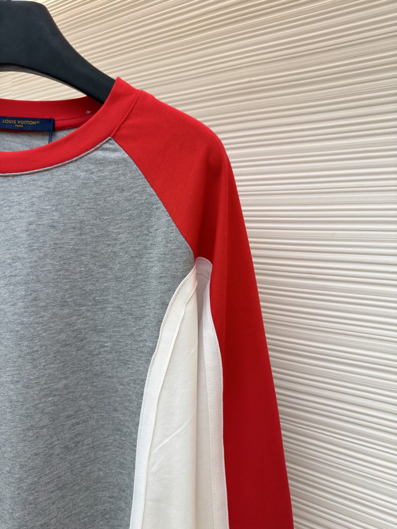 LV Ski Collection Long-Sleeve Crew Neck Color-Block T-Shirt 4