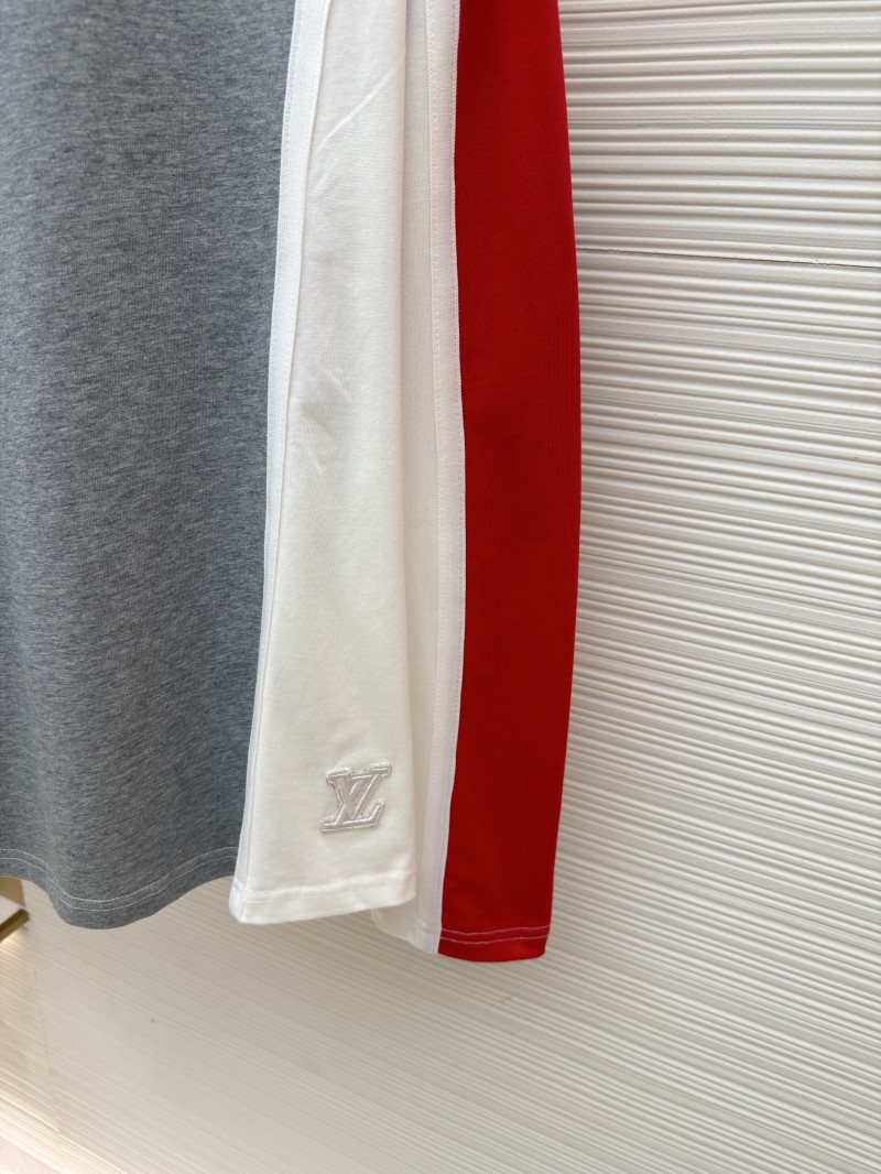 LV Ski Collection Long-Sleeve Crew Neck Color-Block T-Shirt 6