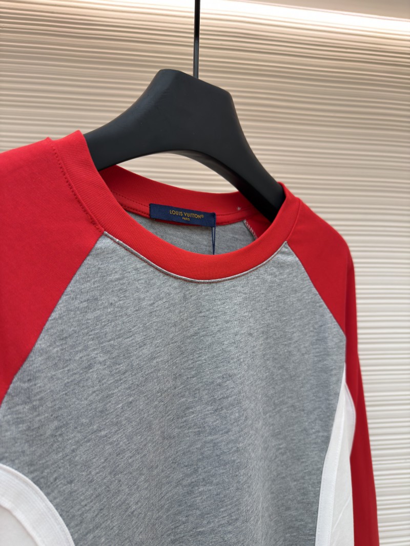LV Ski Collection Long-Sleeve Crew Neck Color-Block T-Shirt 7