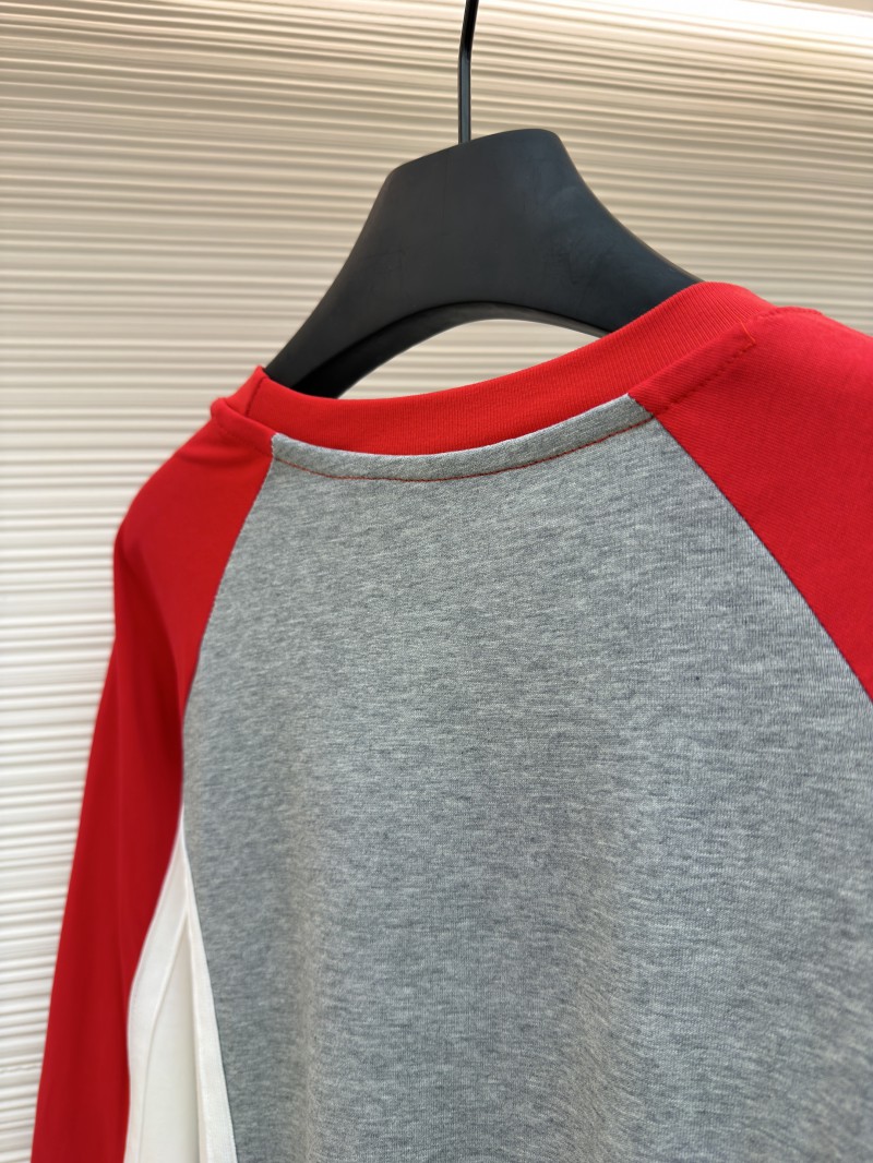LV Ski Collection Long-Sleeve Crew Neck Color-Block T-Shirt 8