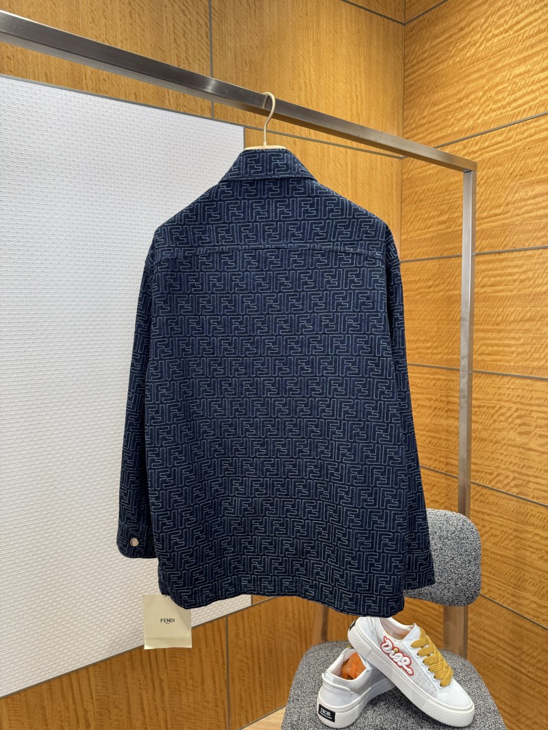 Fendi Blue FF Jacquard Denim Jacket 1