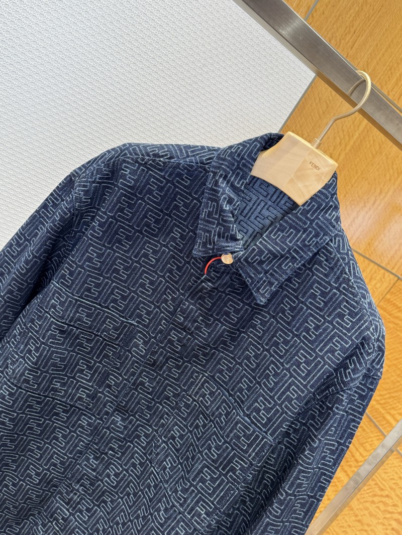 Fendi Blue FF Jacquard Denim Jacket 2