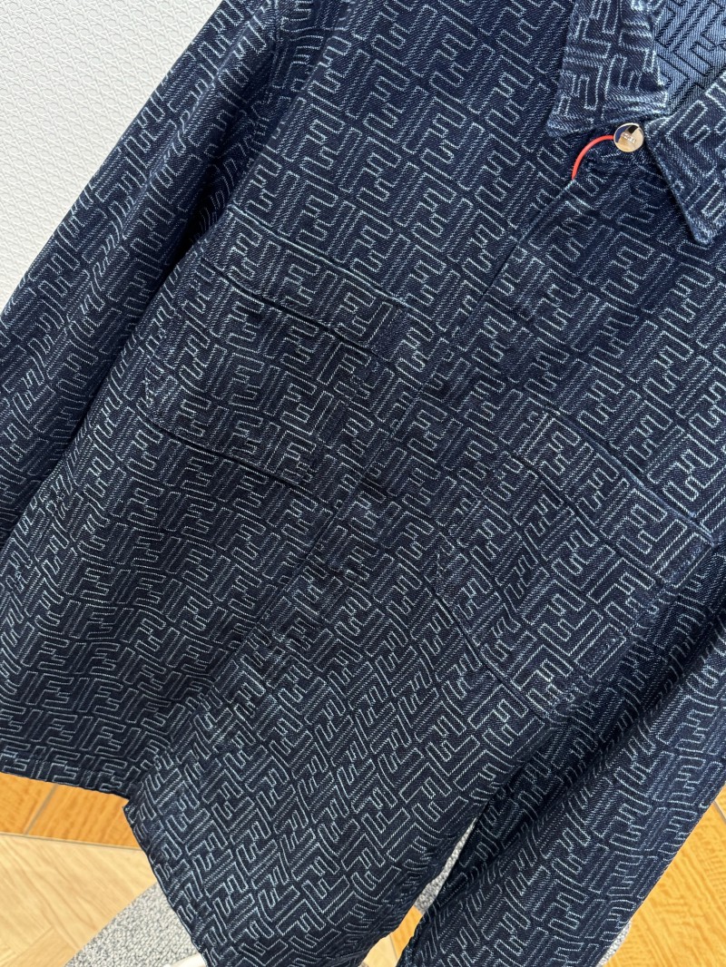 Fendi Blue FF Jacquard Denim Jacket 3