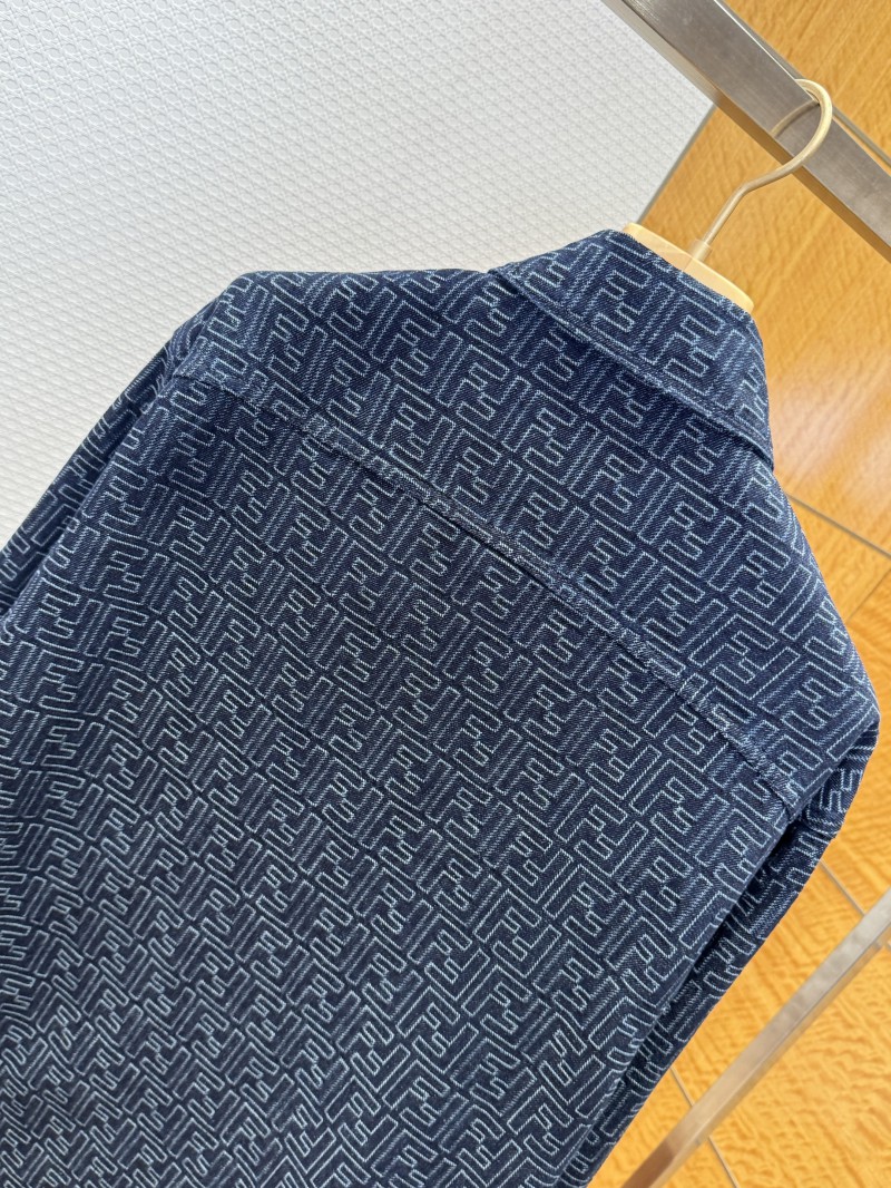 Fendi Blue FF Jacquard Denim Jacket 5