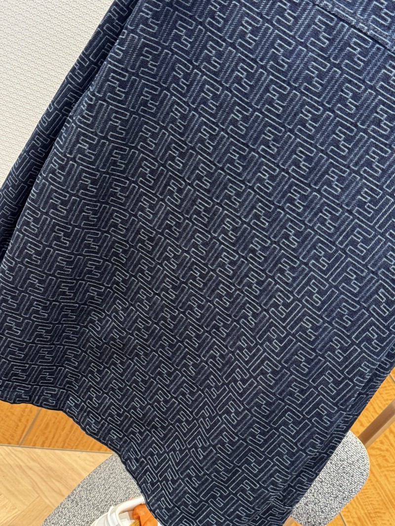 Fendi Blue FF Jacquard Denim Jacket 6