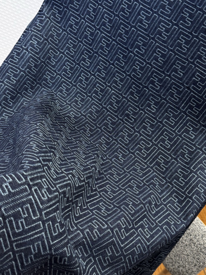 Fendi Blue FF Jacquard Denim Jacket 7