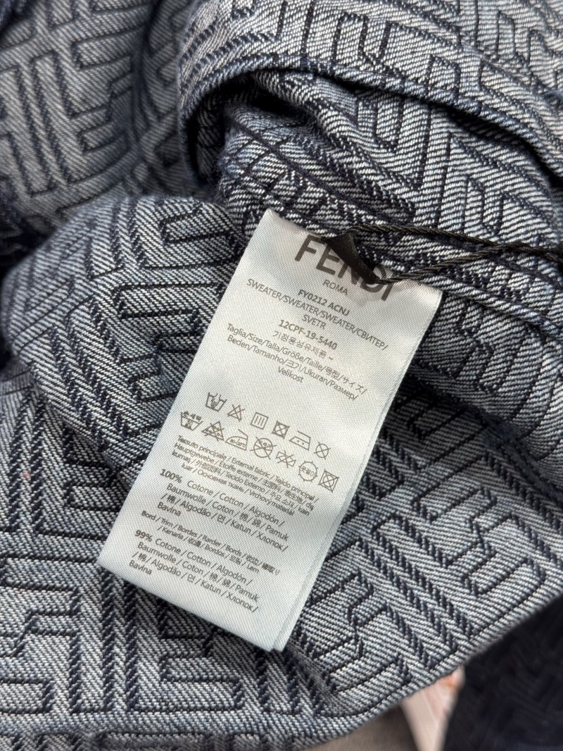Fendi Blue FF Jacquard Denim Jacket 8