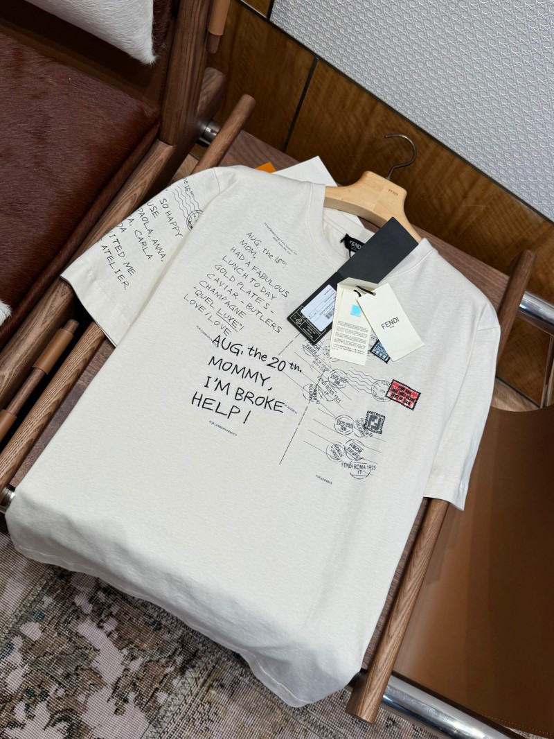 Fendi Stamp Print Crew Neck Short Sleeve 7