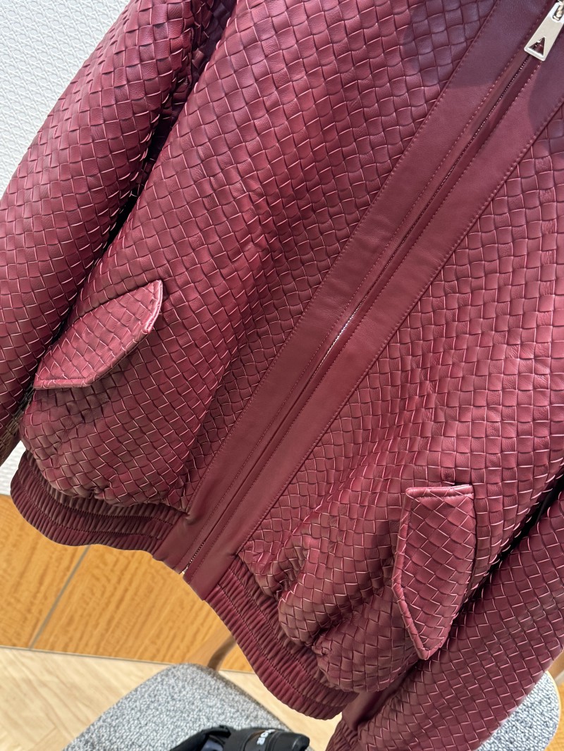 Bottega Veneta Woven Leather Jacket Coat 2