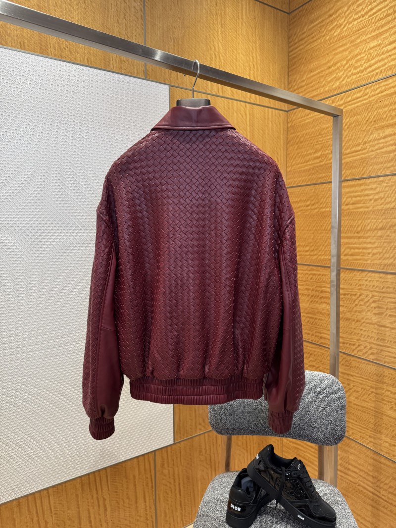 Bottega Veneta Woven Leather Jacket Coat 5