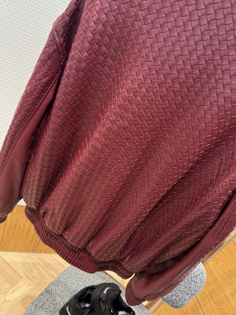 Bottega Veneta Woven Leather Jacket Coat 6