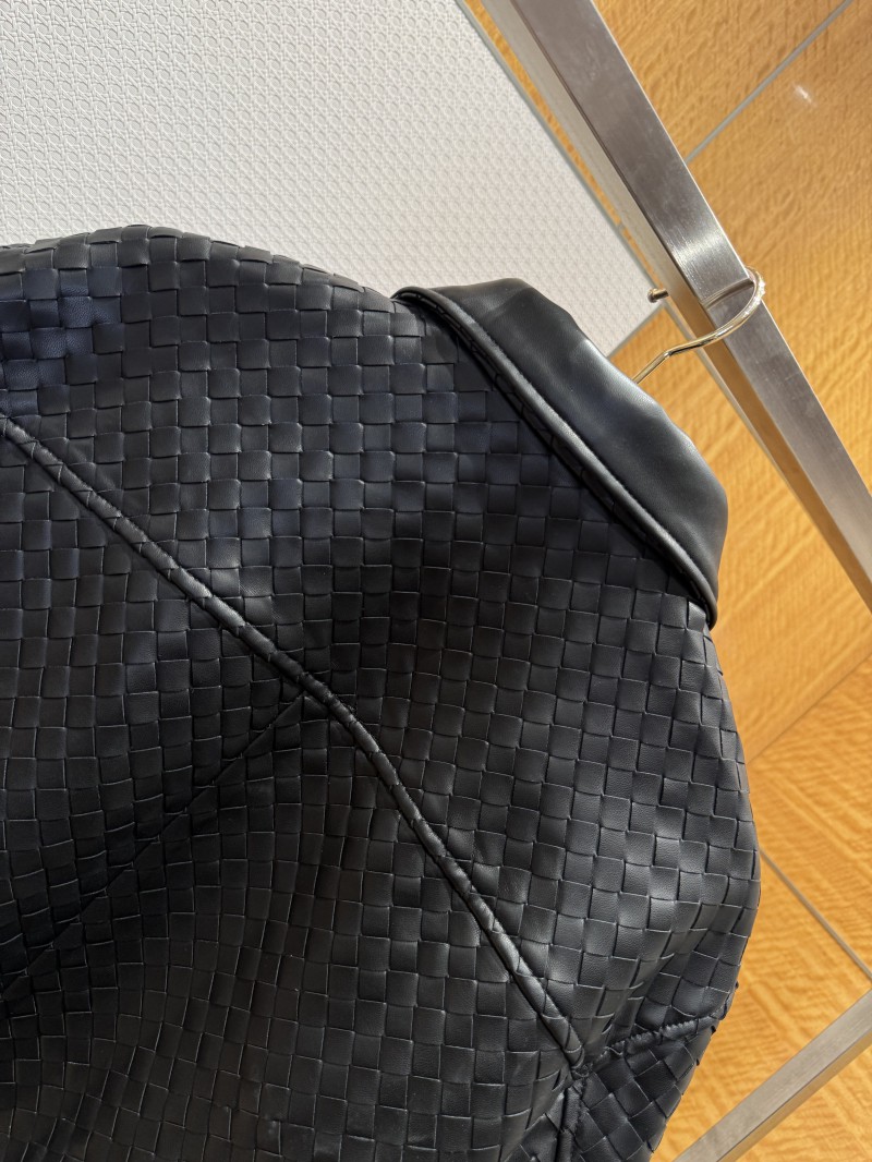 Bottega Veneta Long Woven Leather Jacket Coat 4
