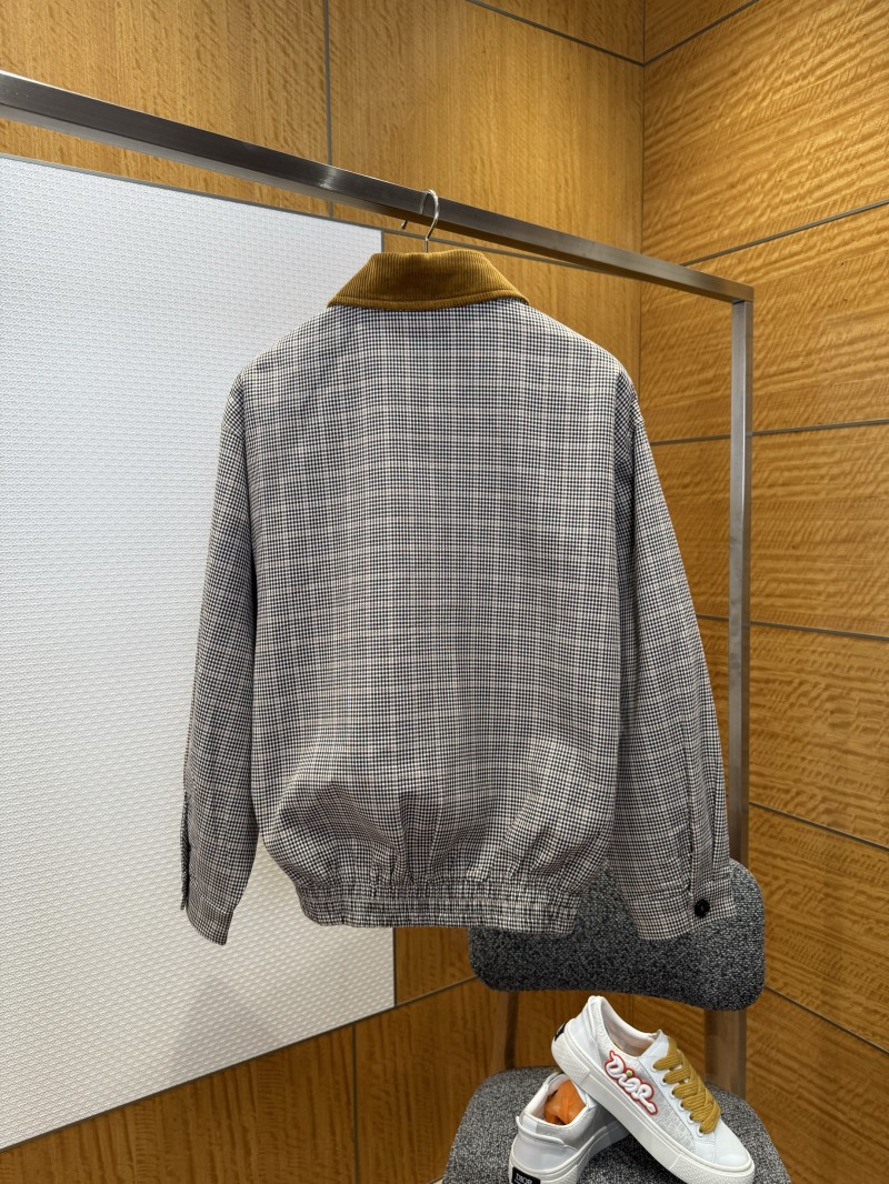 Miu Miu Checkered Patchwork Embroidered Jacket Coat 1