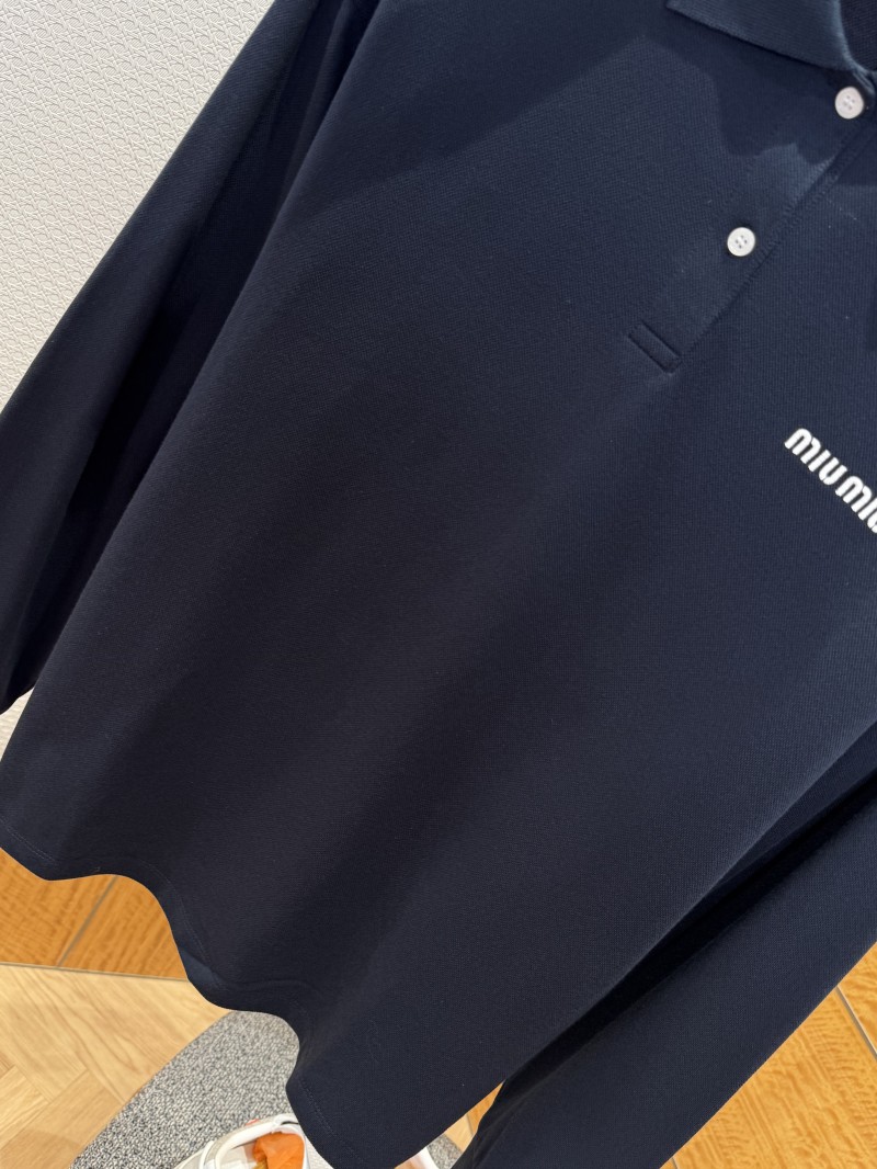 Miu Miu Alphabet Embroidered Polo Shirt 1 3